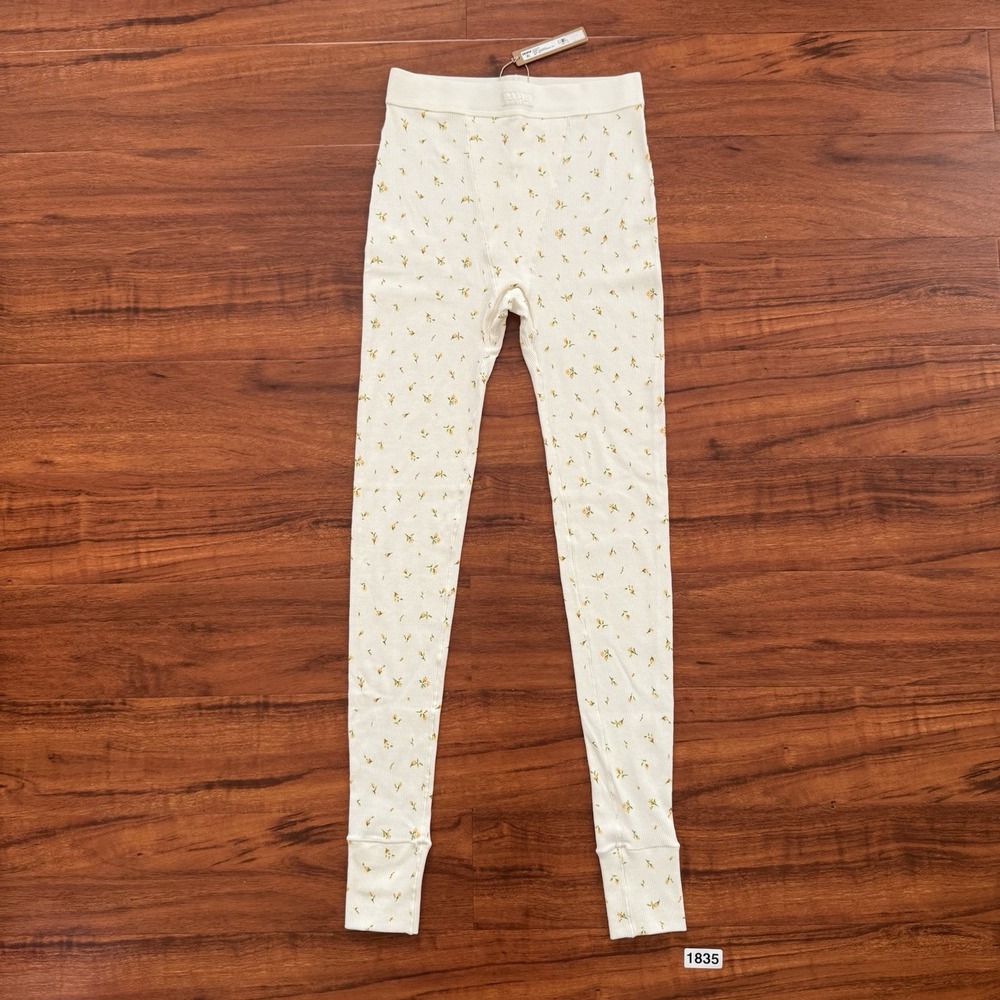 Skims Cotton Rib Leggings in Marigold Rosebud Print Size XS NWT